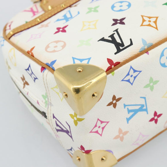 LOUIS VUITTON Monogram Multicolor Trouville Hand Bag White M92663 Auth BA14691A