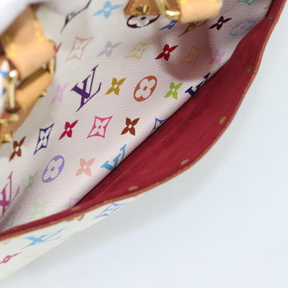 LOUIS VUITTON Monogram Multicolor Trouville Hand Bag White M92663 Auth BA14691A