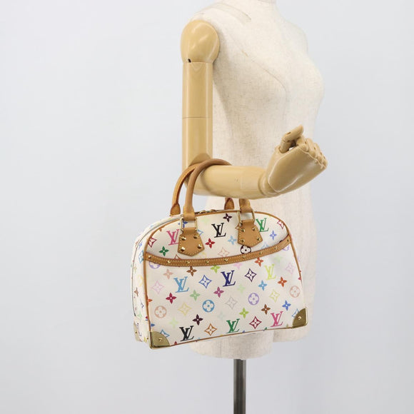 LOUIS VUITTON Monogram Multicolor Trouville Hand Bag White M92663 Auth BA14691A