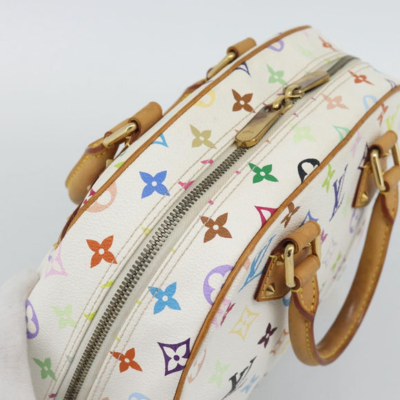 LOUIS VUITTON Monogram Multicolor Trouville Hand Bag White M92663 Auth BA14691A