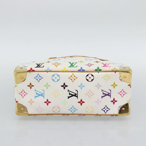 LOUIS VUITTON Monogram Multicolor Trouville Hand Bag White M92663 Auth BA14691A
