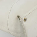 CHANEL Tote Bag Caviar Skin White Brown CC Auth BA14692-15