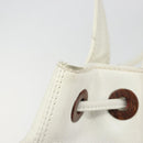 CHANEL Tote Bag Caviar Skin White Brown CC Auth BA14692-9