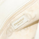 CHANEL Tote Bag Caviar Skin White Brown CC Auth BA14692-20