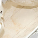 CHANEL Tote Bag Caviar Skin White Brown CC Auth BA14692-11
