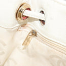 CHANEL Tote Bag Caviar Skin White Brown CC Auth BA14692-23