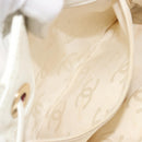 CHANEL Tote Bag Caviar Skin White Brown CC Auth BA14692-25