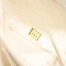 CHANEL Tote Bag Caviar Skin White Brown CC Auth BA14692-12