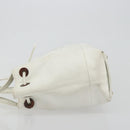 CHANEL Tote Bag Caviar Skin White Brown CC Auth BA14692-4
