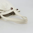CHANEL Tote Bag Caviar Skin White Brown CC Auth BA14692-7