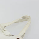 CHANEL Tote Bag Caviar Skin White Brown CC Auth BA14692-14