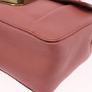 Chloe Elsie Chain Shoulder Bag Leather Pink Gold Tone Auth BA14696A-14