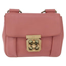 Chloe Elsie Chain Shoulder Bag Leather Pink Gold Tone Auth BA14696A-13
