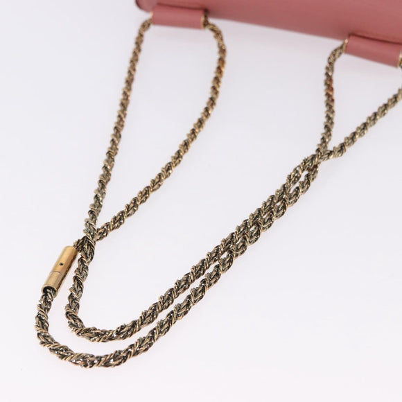 Chloe Elsie Chain Shoulder Bag Leather Pink Gold Tone Auth BA14696A