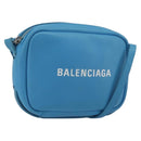 BALENCIAGA Every Day Shoulder Bag Leather Light Blue Silver 489809 Auth BA14697A-1