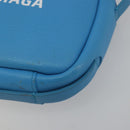 BALENCIAGA Every Day Shoulder Bag Leather Light Blue Silver 489809 Auth BA14697A-11