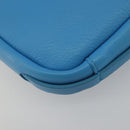 BALENCIAGA Every Day Shoulder Bag Leather Light Blue Silver 489809 Auth BA14697A-14