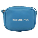 BALENCIAGA Every Day Shoulder Bag Leather Light Blue Silver 489809 Auth BA14697A-2