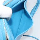 BALENCIAGA Every Day Shoulder Bag Leather Light Blue Silver 489809 Auth BA14697A-22
