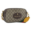 GUCCI GG Supreme Web Sherry Line Neo Vintage PVC Beige Gold 476466 Auth BA14698-1
