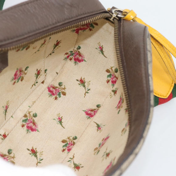 GUCCI GG Supreme Web Sherry Line Neo Vintage PVC Beige Gold 476466 Auth BA14698