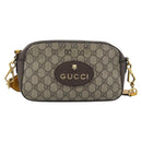 GUCCI GG Supreme Web Sherry Line Neo Vintage PVC Beige Gold 476466 Auth BA14698-2