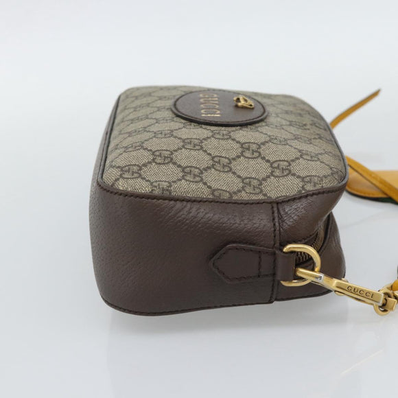 GUCCI GG Supreme Web Sherry Line Neo Vintage PVC Beige Gold 476466 Auth BA14698