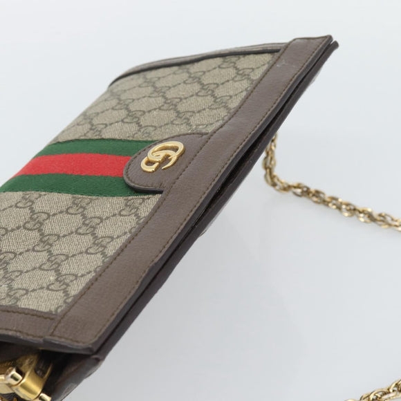 GUCCI GG Supreme Web Sherry Ophidia Chain Shoulder Bag PVC 503877 Auth BA14699