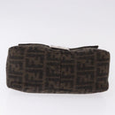 FENDI Zucca Mamma Baguette Shoulder Bag Wool Brown Silver Auth BA14700SAV-6