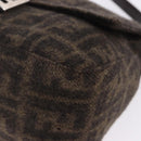 FENDI Zucca Mamma Baguette Shoulder Bag Wool Brown Silver Auth BA14700SAV-16