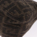 FENDI Zucca Mamma Baguette Shoulder Bag Wool Brown Silver Auth BA14700SAV-18