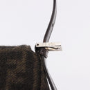 FENDI Zucca Mamma Baguette Shoulder Bag Wool Brown Silver Auth BA14700SAV-19
