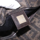 FENDI Zucca Mamma Baguette Shoulder Bag Wool Brown Silver Auth BA14700SAV-22