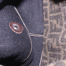 FENDI Zucca Mamma Baguette Shoulder Bag Wool Brown Silver Auth BA14700SAV-10