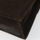 Salvatore Ferragamo Vala Shoulder Bag Suede 2way Brown Gold Tone Auth BA14706A-15