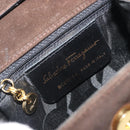 Salvatore Ferragamo Vala Shoulder Bag Suede 2way Brown Gold Tone Auth BA14706A-19