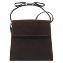 Salvatore Ferragamo Vala Shoulder Bag Suede 2way Brown Gold Tone Auth BA14706A-2