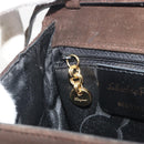 Salvatore Ferragamo Vala Shoulder Bag Suede 2way Brown Gold Tone Auth BA14706A-23