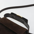 Salvatore Ferragamo Vala Shoulder Bag Suede 2way Brown Gold Tone Auth BA14706A-8