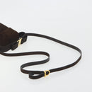 Salvatore Ferragamo Vala Shoulder Bag Suede 2way Brown Gold Tone Auth BA14706A-9