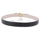 Salvatore Ferragamo Gancini Belt Leather Black Gold Tone Auth BA14708A-2