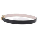 Salvatore Ferragamo Gancini Belt Leather Black Gold Tone Auth BA14708A-3