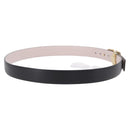 Salvatore Ferragamo Gancini Belt Leather Black Gold Tone Auth BA14708A-4