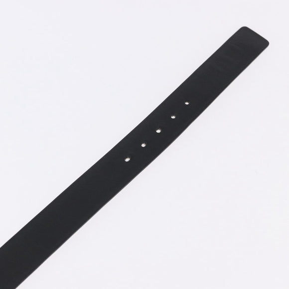 Salvatore Ferragamo Gancini Belt Leather Black Gold Tone Auth BA14708A