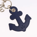 GUCCI Anchor Motif Key Ring Leather Navy Gold Tone Auth BA14709M-6