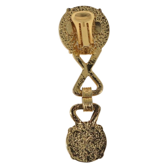 Gianni Versace Medusa Earring Metal Gold Tone Auth BA14710V