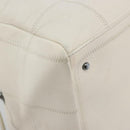 CHANEL Choco Bar Hand Bag Lamb Skin White Silver CC Auth BA14717A-11