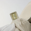 CHANEL Choco Bar Hand Bag Lamb Skin White Silver CC Auth BA14717A-22