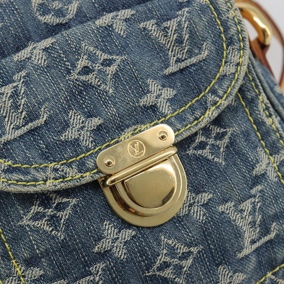 LOUIS VUITTON Monogram Denim Camera Bag Blue M95348 LV Auth BA14719V