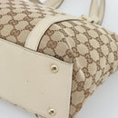 GUCCI GG Canvas Abbey Hand Bag Beige Gold Tone 141470 Auth BA14723-10